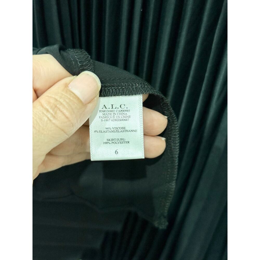 A.L.C Peyton Zebra Stripe Print Pleated Midi Dres… - image 4